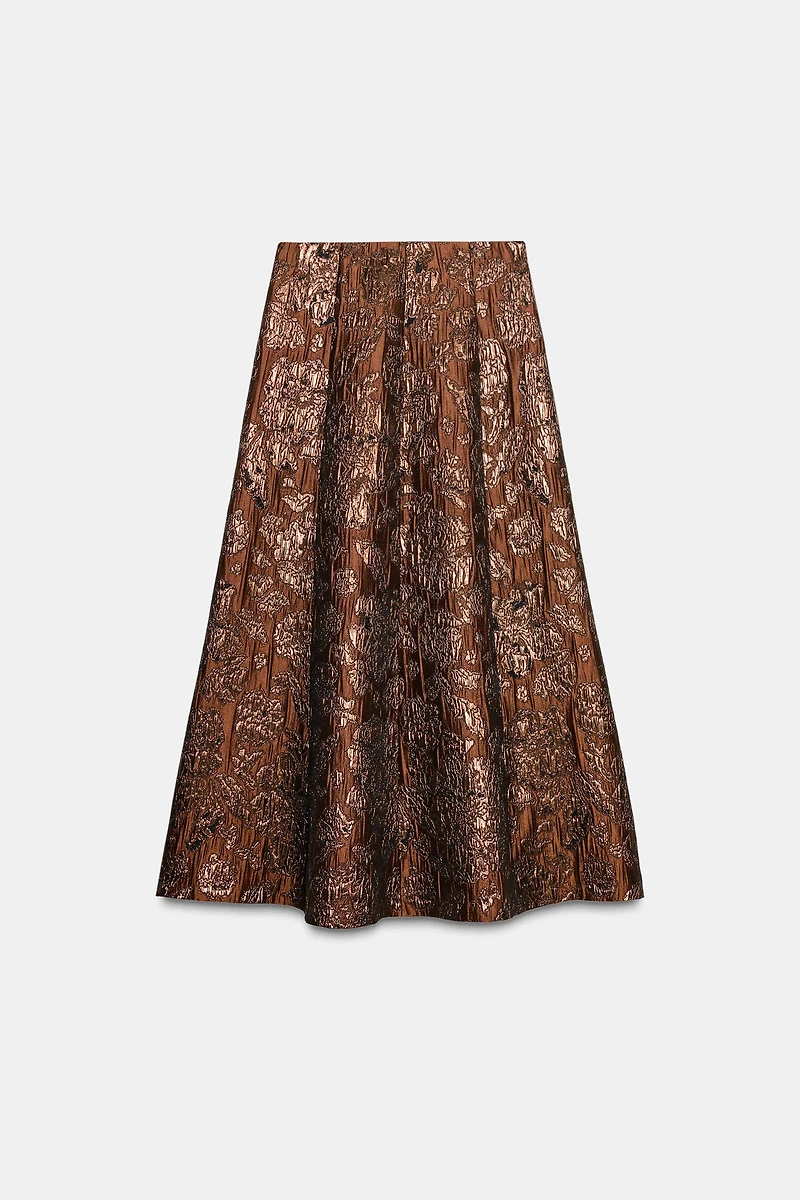 SHINY JACQUARD CAPE SKIRT