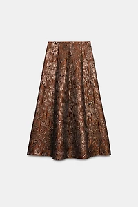 SHINY JACQUARD CAPE SKIRT