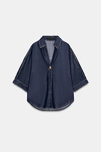 CHEMISE DENIM Z1975 À DÉCOR DORÉ