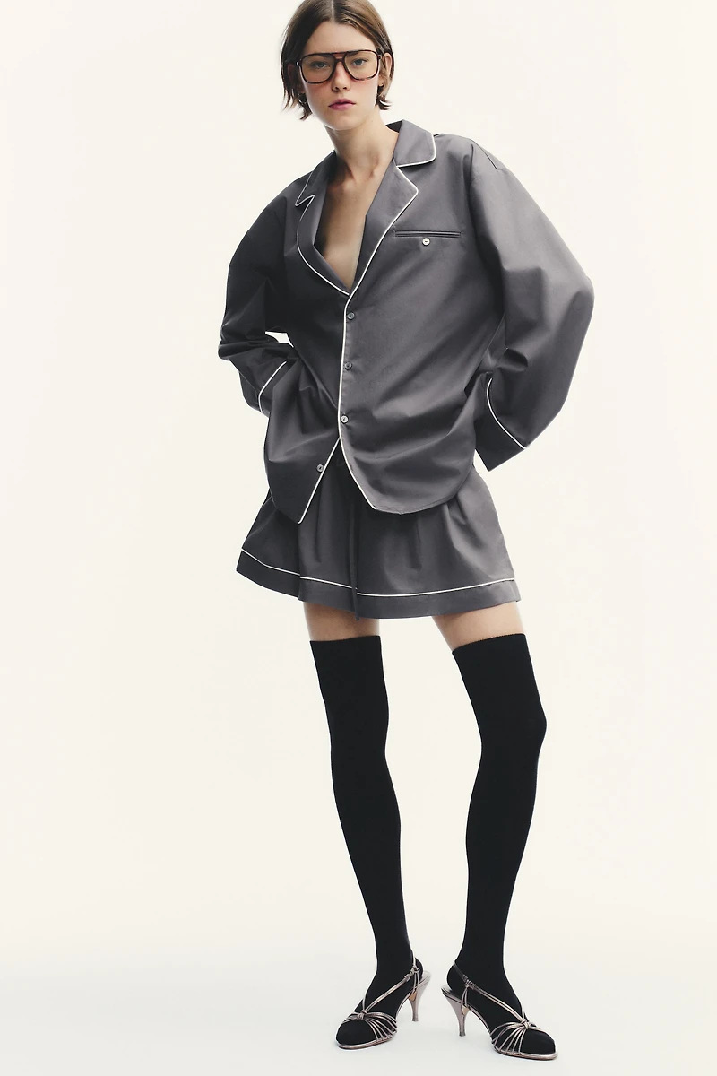 TRIM POPLIN SHIRT