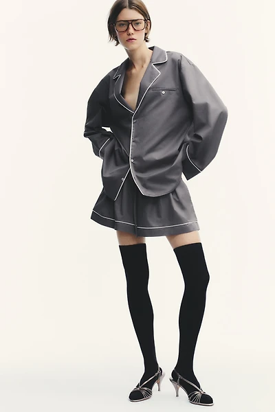 TRIM POPLIN SHIRT