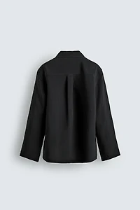 STRIPED JACQUARD FLOWY OVERSHIRT