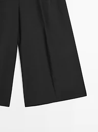 Long wool Bermuda shorts
