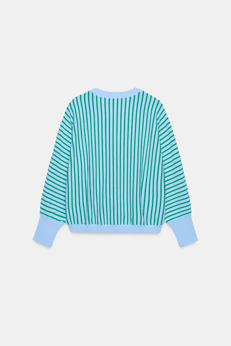 STRIPED KNIT SWEATSHIRT