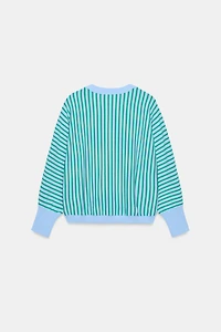 STRIPED KNIT SWEATSHIRT