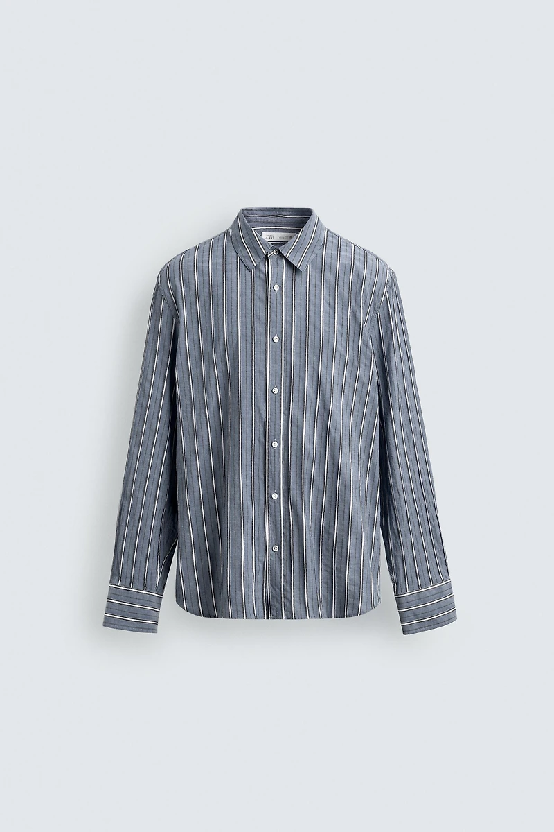 CHEMISE RELAXED FIT JACQUARD RAYURES