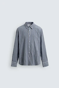 CHEMISE RELAXED FIT JACQUARD RAYURES