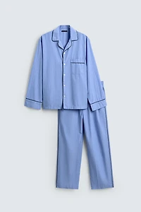 PAJAMA SET WITH CONTRAST PIPING