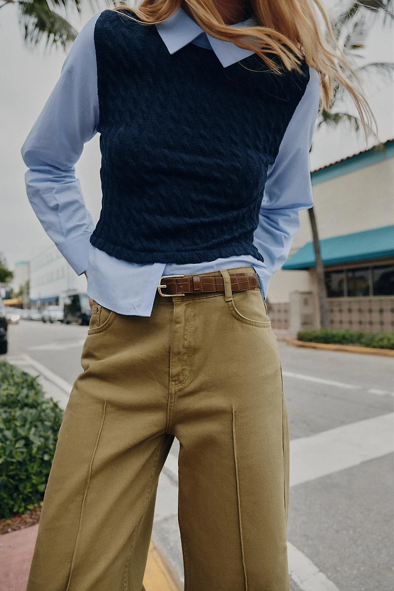 Z1975 WIDE LEG BELTED JEANS