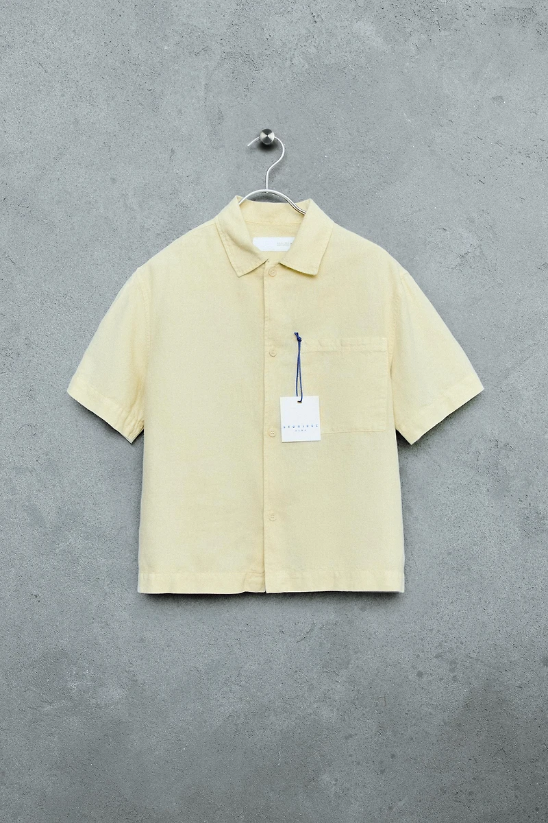 STORIESZ - GARMENT DYED LINEN COTTON BLEND SHIRT