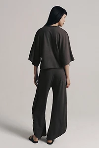 LINEN BLEND V-NECK T-SHIRT