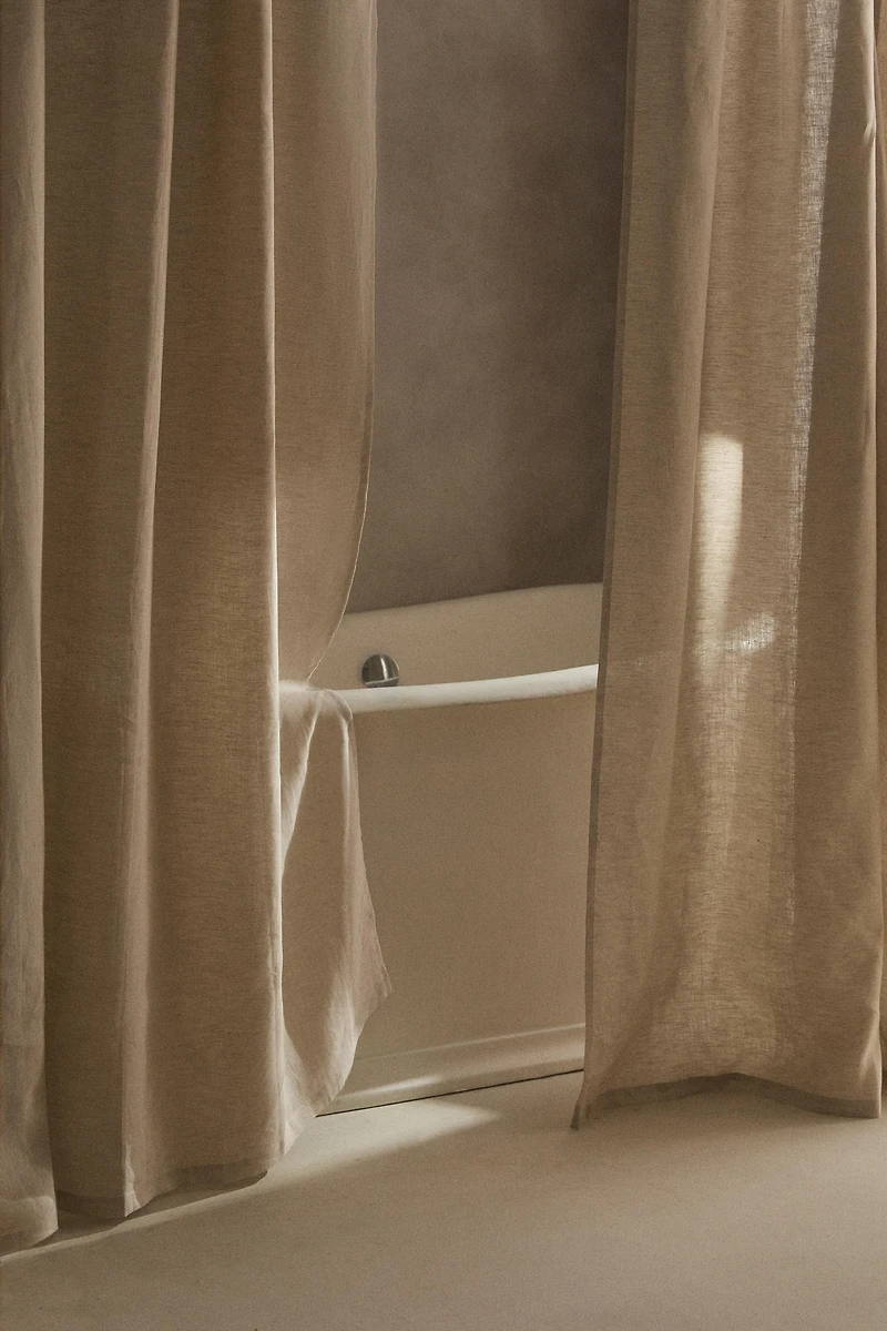 TRANSLUCENT LINEN SHOWER CURTAIN