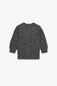 VESTE EN MAILLE MANCHES 3/4 BOUFFANTES