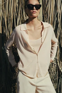 KNIT POLO JACKET WITH INTERIOR TOP