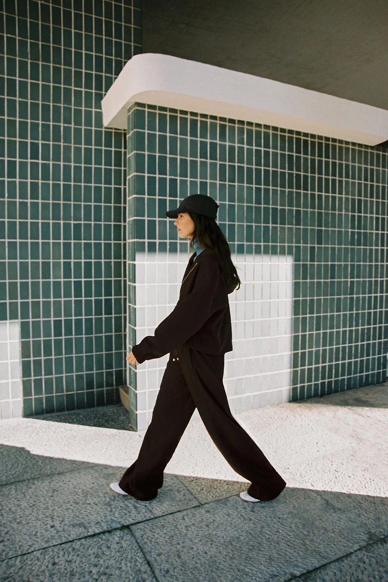 PANTALON LARGE À TAILLE ÉLASTIQUE