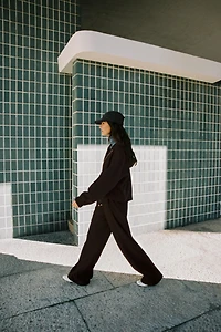 PANTALON LARGE À TAILLE ÉLASTIQUE