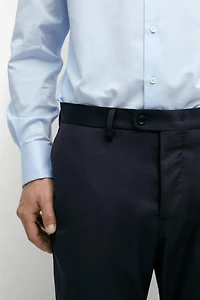 Striped wool blend suit trousers