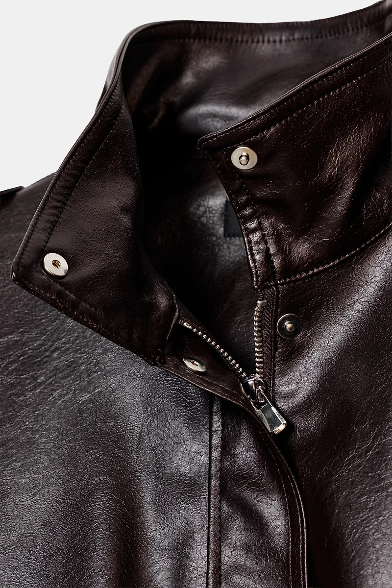 BLOUSON BOMBER EN MATIÈRE SYNTHÉTIQUE