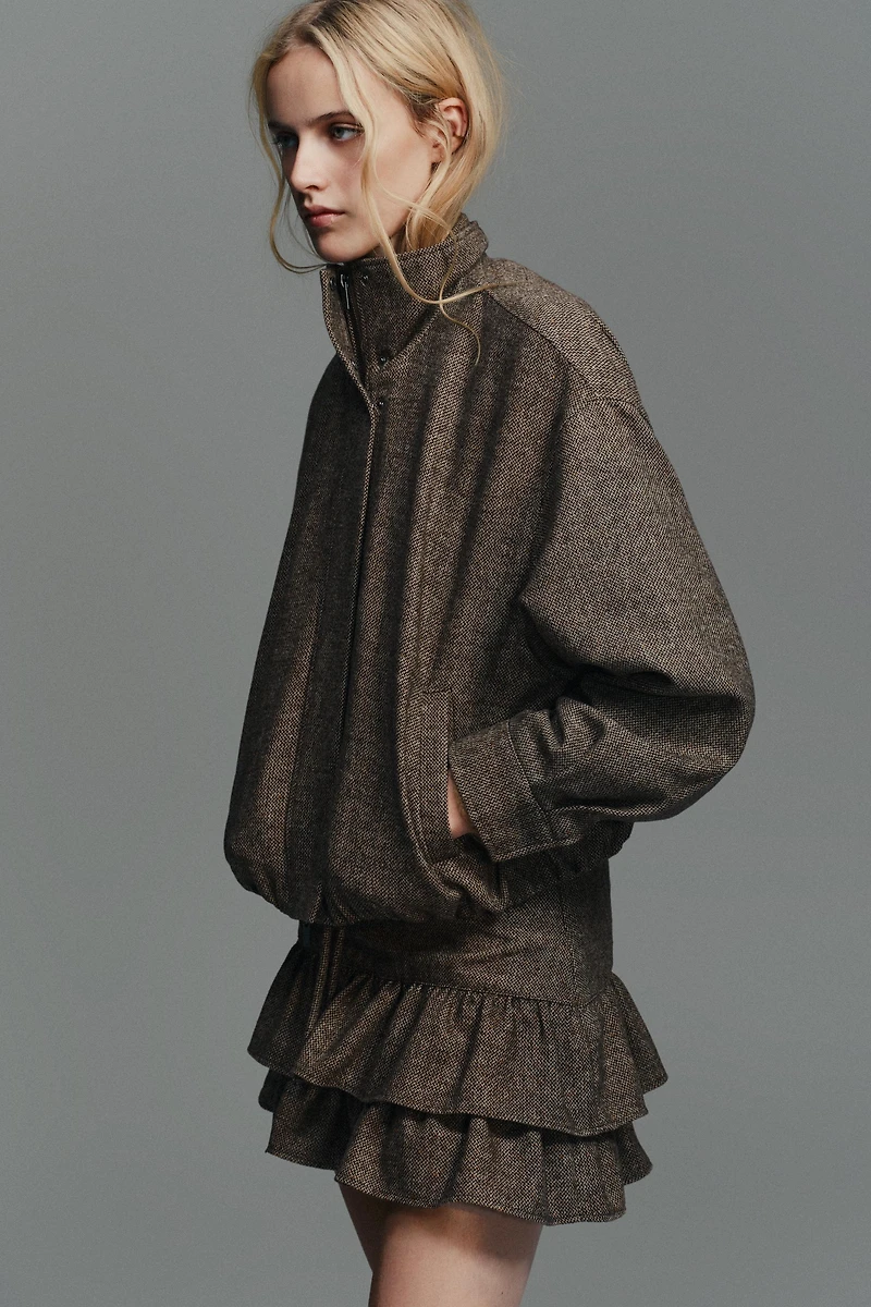 JUPE-PANTALON CHEVRON AVEC LAINE