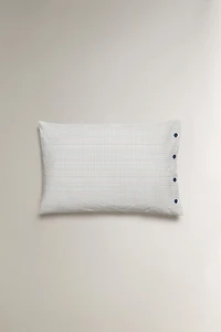 KIDS' CHECK COTTON PILLOWCASE