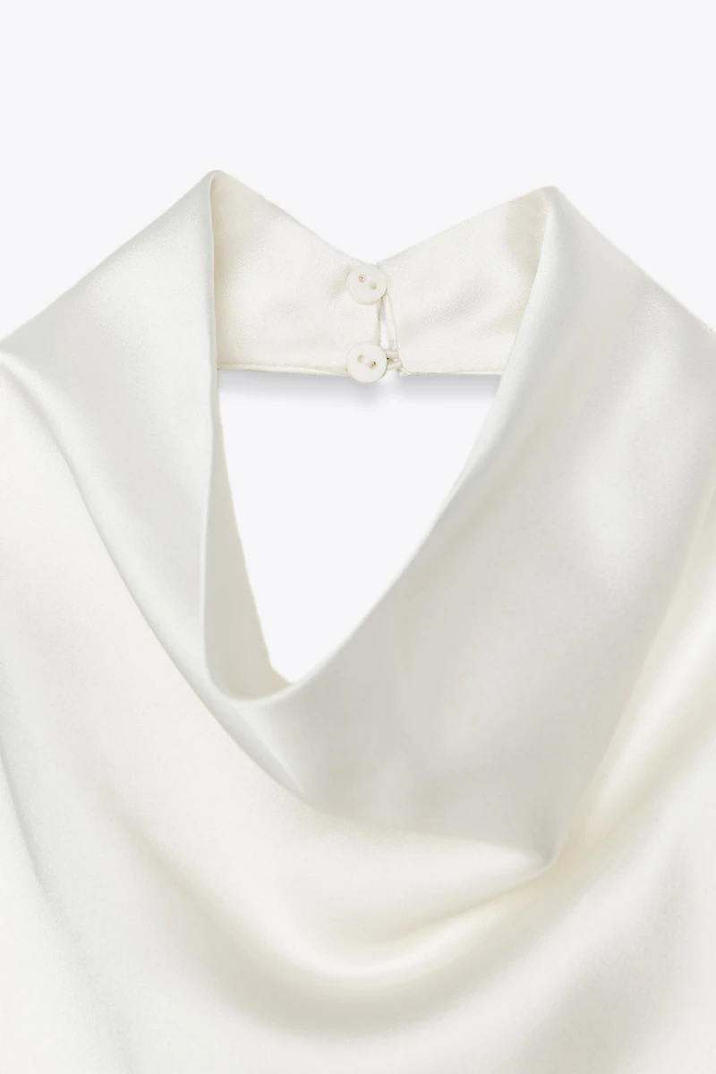 SATIN EFFECT HALTER TOP
