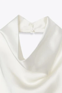 SATIN EFFECT HALTER TOP