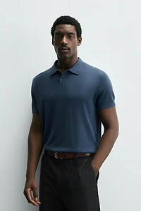 RIB KNIT POLO SHIRT