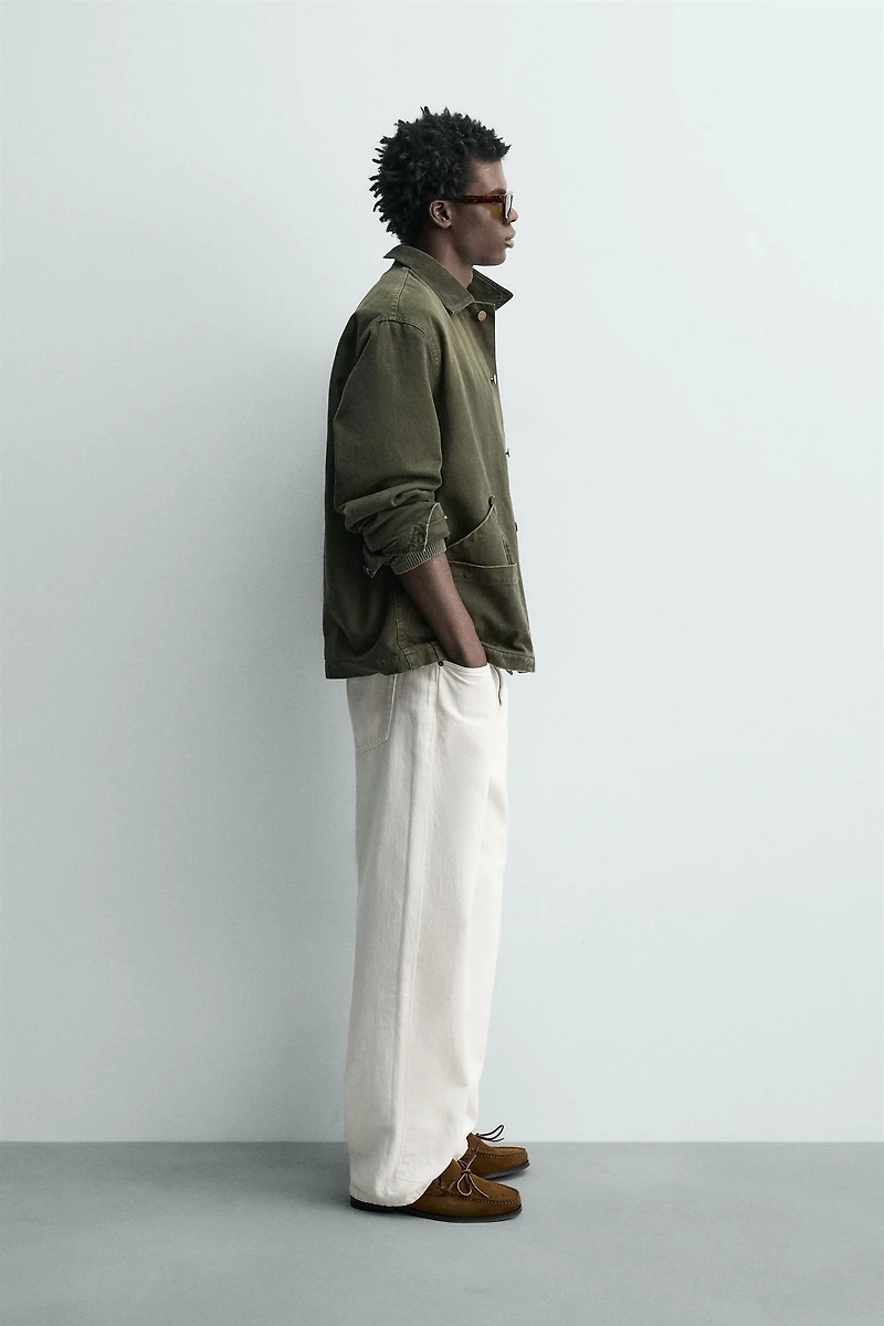BLOUSON DÉLAVÉ COL COMBINÉ