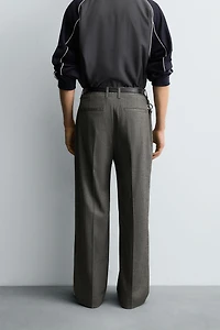 HERRINGBONE SUIT FLARE FIT PANTS