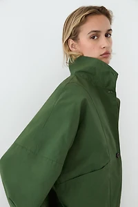 Bomber jacket with puff sleeves