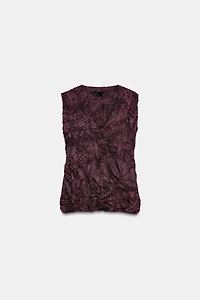 WRINKLED EFFECT KNIT TOP
