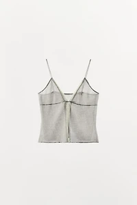 SHIRRED LACE TOP