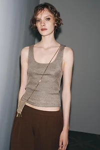TEXTURED TOP WITH METALLIC THREAD