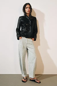 ZW COLLECTION HIGH RISE TAPERED FLORAL JEANS