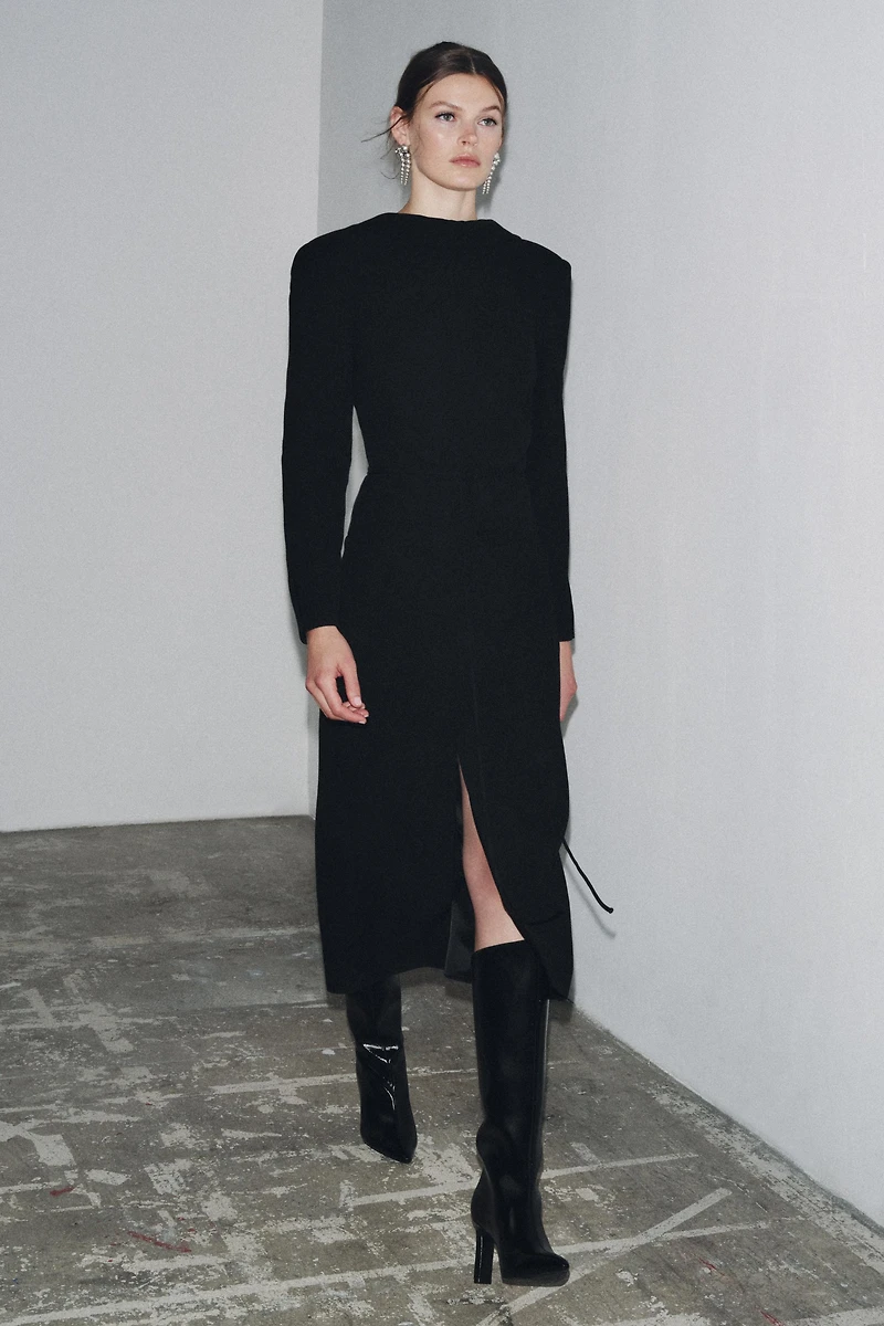 COAT DRESS WITH SASH ZW COLLECTION LIMITED EDITION
