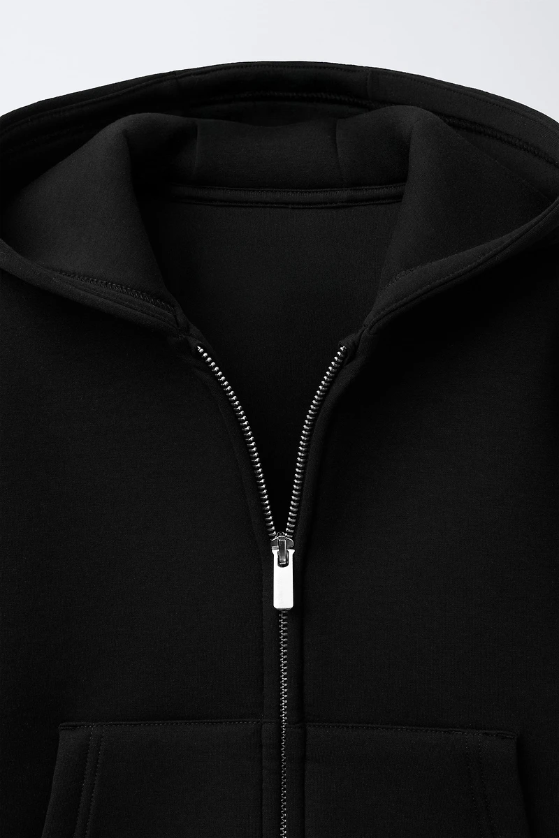 BASIC NEOPRENE EFFECT SWEATSHIRT