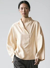 Flowing blouse with bib detail