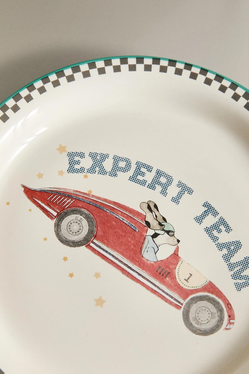 ASSIETTE ENFANT CÉRAMIQUE CHIEN DE COURSE