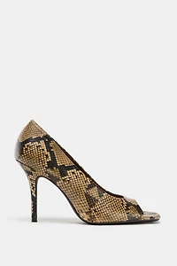 ANIMAL PRINT OPEN POINTED TOE SHOES