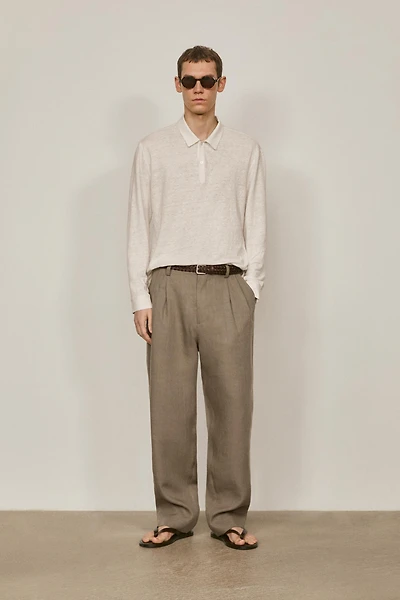 Linen trousers with double darts - LIMITED EDITION