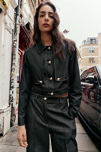 CONTRAST STITCHING SHORT JACKET
