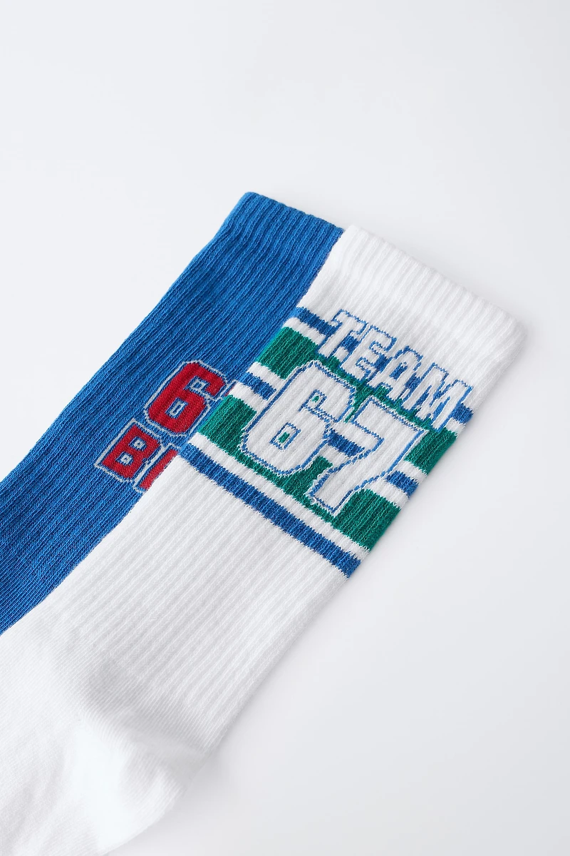 TWO-PACK OF TALL NUMBER SOCKS