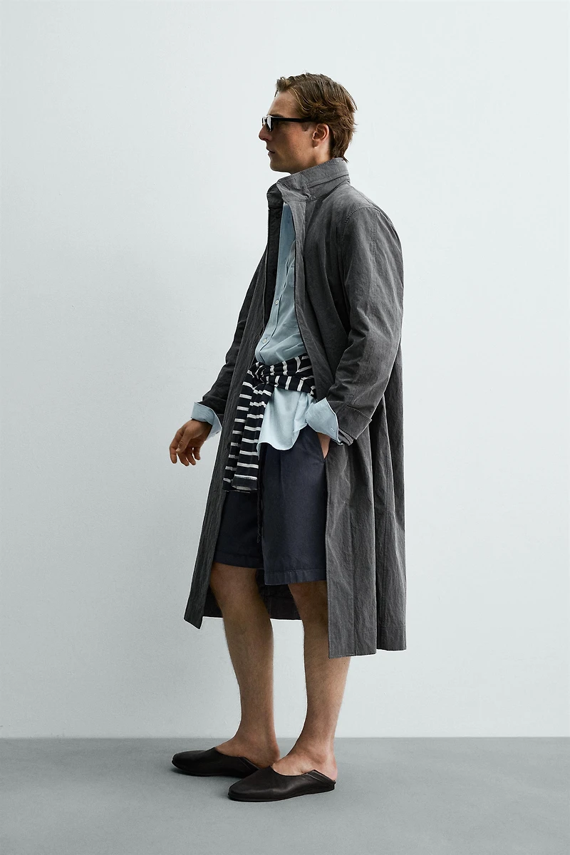AARON LEVINE X ZARA LIGHTWEIGHT WASHED EFFECT TRENCH COAT