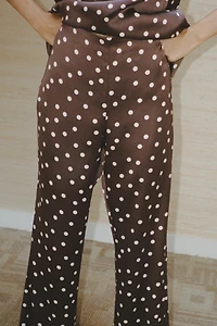 HIGH-WAISTED SATIN PANTS