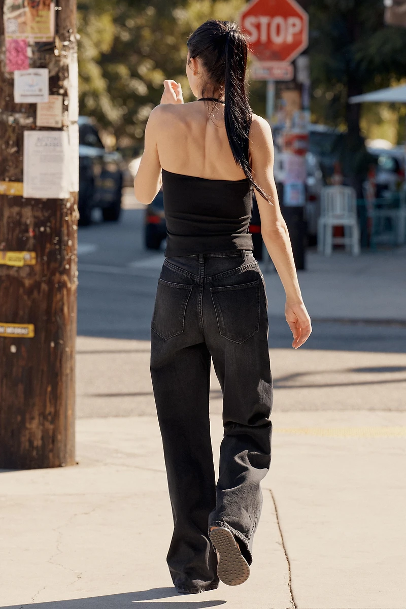 STRETCH KNIT HALTER TOP