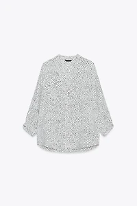 CHEMISE À POIS MANCHES RETROUSSÉES
