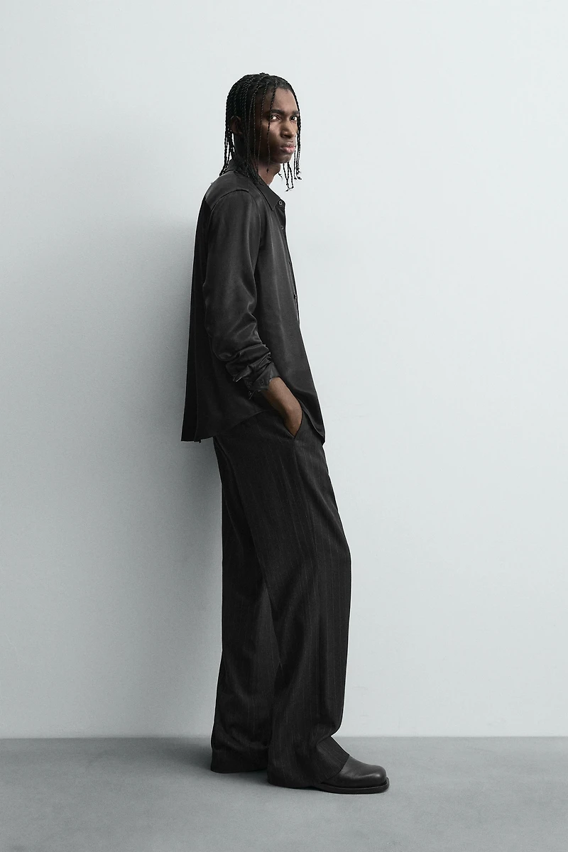 RELAXED FIT SATIN EFFECT SHIRT