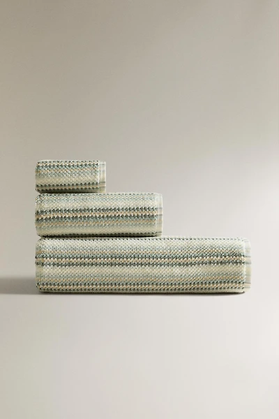 COTTON STRIPED BATH TOWEL