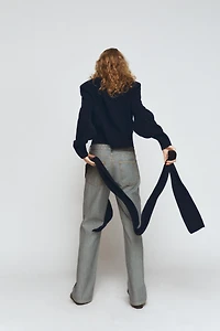 ZW COLLECTION MID-RISE STRAIGHT LEG JEANS