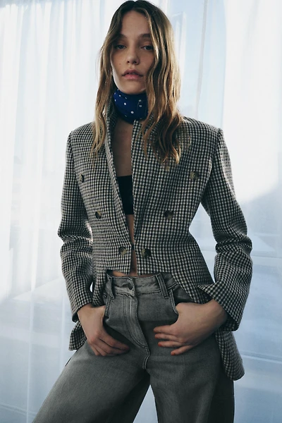 ZW COLLECTION LIMITED EDITION ASYMMETRIC CHECK WOOL BLAZER